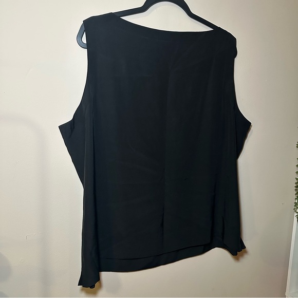 Kate Hill Classic Closet Staple Black Sleeveless Silk Elevated Basic TankTop 22W - Picture 15 of 16